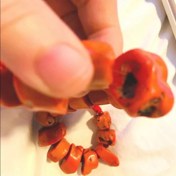 AUTH ANTIQUE Natural Undyed Red CORAL Necklace - Picture 2 of 11